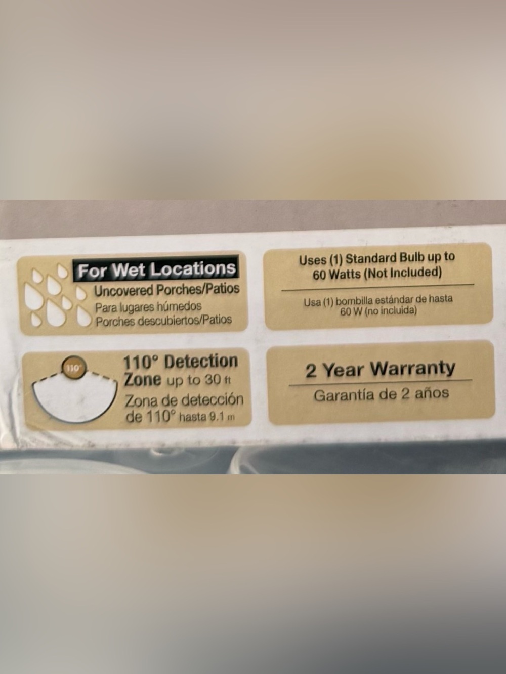 HAMPTON BAY 💡MOTION SENSING EXTERIOR WALL LANTERN💡 WHITE FINISH 🌟NIB🌟 - Picture 5 of 9